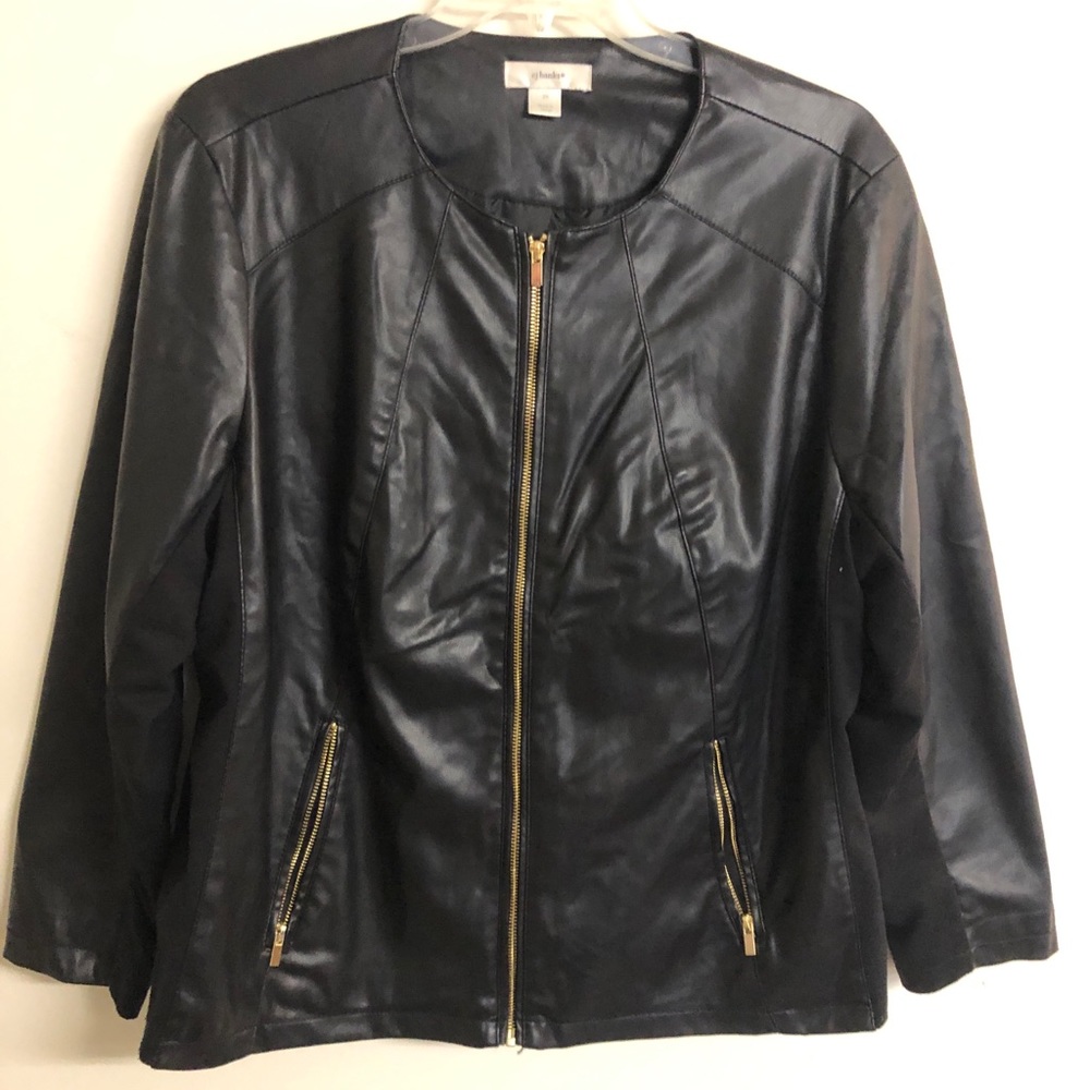 Black Vegan Leather / Pleather CJ Banks jacket